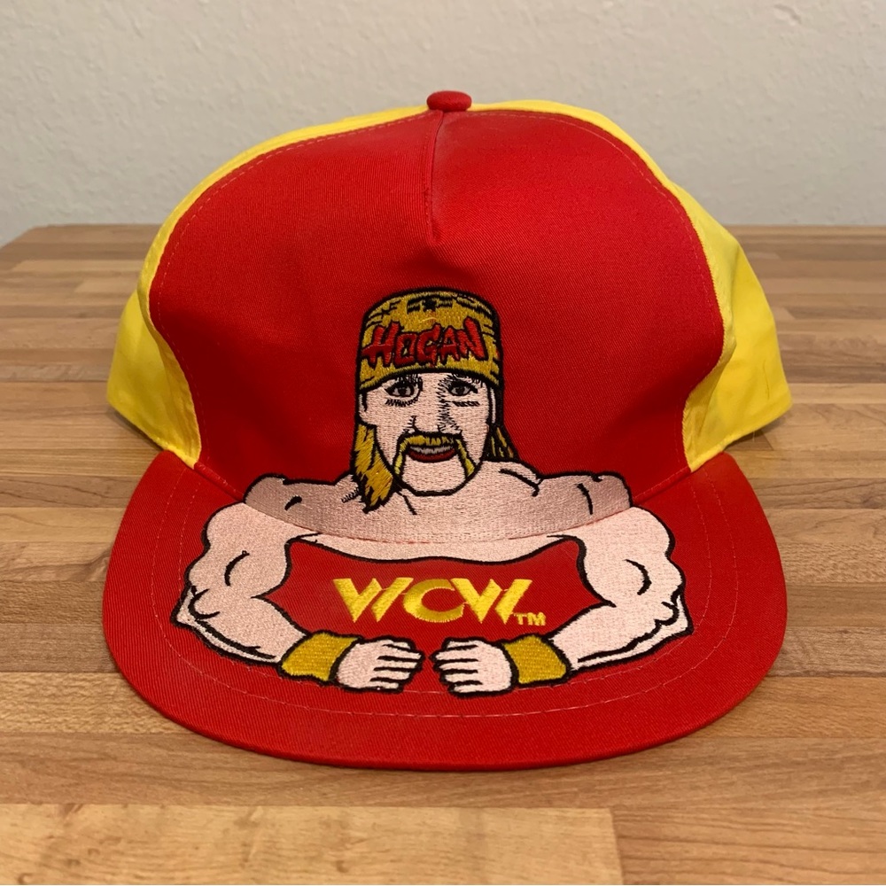 Vintage WCW World Championship Wrestling Hulk Hogan Embroidered Hat Snap Back